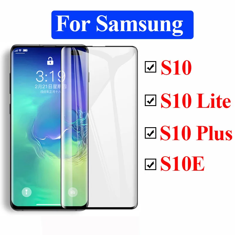 3D защитное стекло на samsung Galaxy S10 Plus Lite S7 S 10 E Light Armor Lite10 Life Verre дисплей безопасности