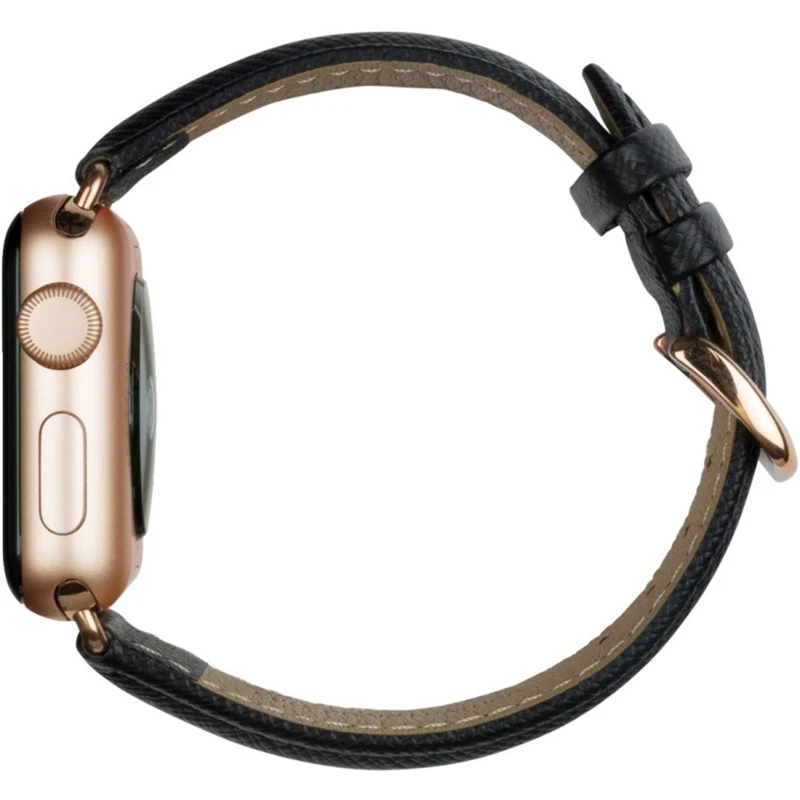 Кожаный ремешок для часов Apple Watch Dbramante1928 Madrid- Watch Strap 42mm- Night Black черный