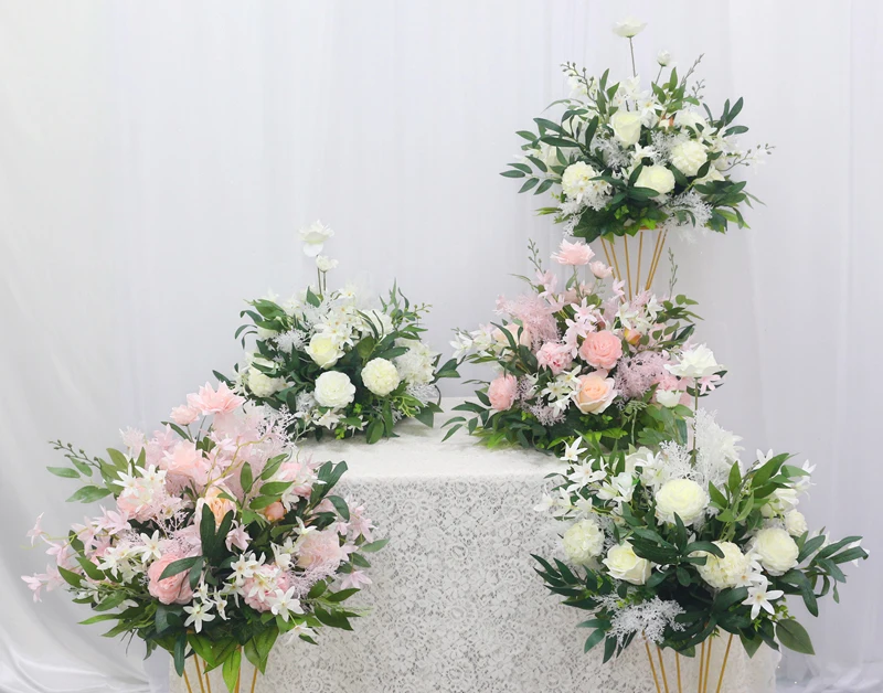 JAROWN 40cm Silk Artificial Rose Hydrangea Flower Ball Wedding Centerpieces Arrangement Decor Wedding Party Backdrop Flores Accessories (40)