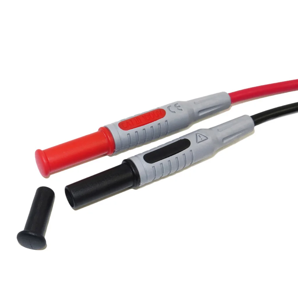 2Pieces 90 Degree Dual  4mm Banana Plug Male Jack Silicone Test Cable M/M 1M