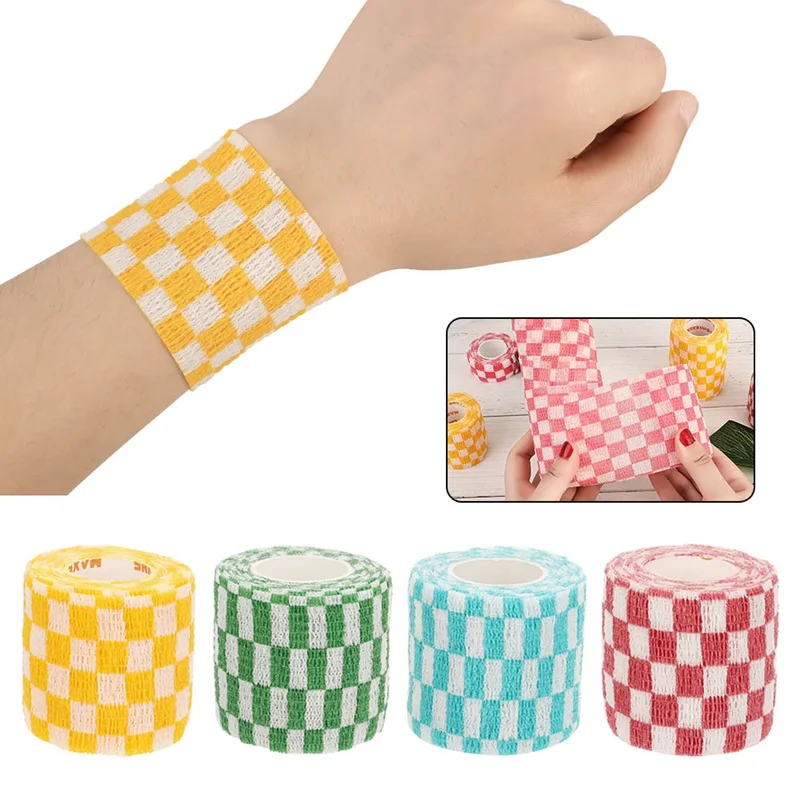 

1 Roll Security Protection Waterproof Self-adhesive Cshesive Bandages Elastic Wrap First Aid Sports Body Gauze Vet Medical Tape