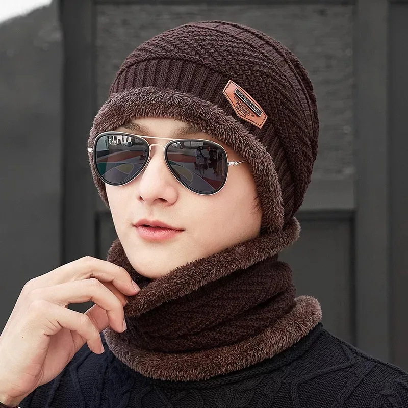 Korean warmer winter hat knit cap scarf cap Winter Hats For men and children knitted hat men Beanie Knit Hat Beanies