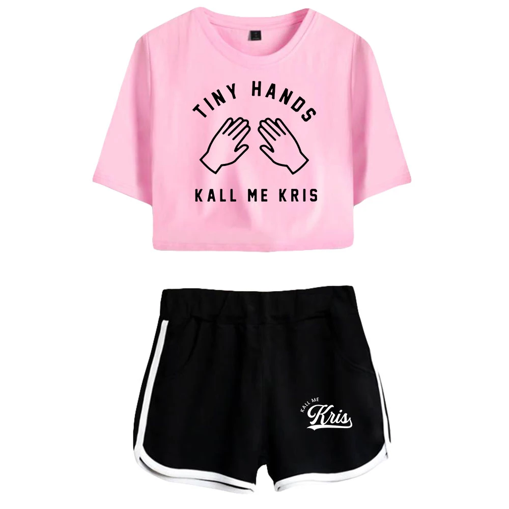 kallmekris Print Summer WomenGirl Sets Sexy Short Tops+shorts Elastic  Waist Suit Two Piece Set - AliExpress