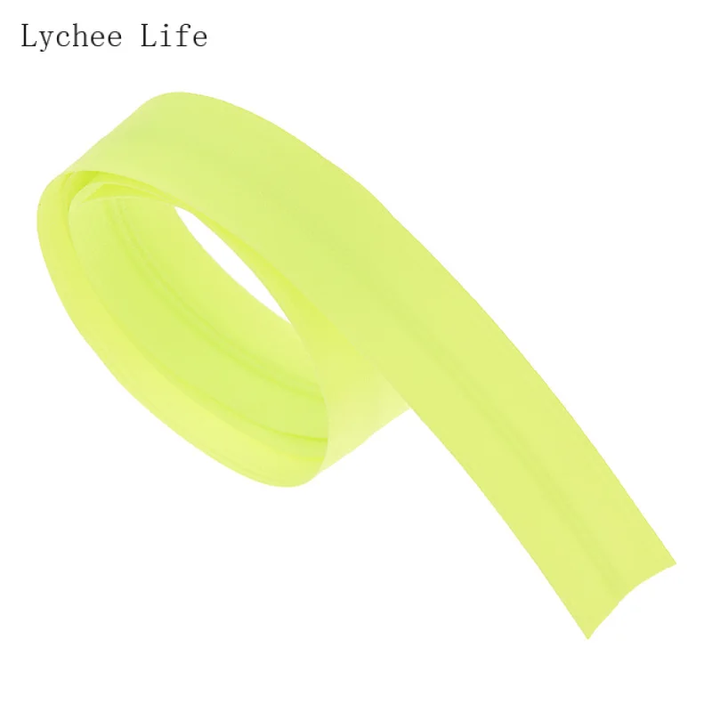 Lychee Life 5 м 3# светоотражающий желтый цвет нейлоновая молния для одежды сумки DIY Швейные молнии аксессуары