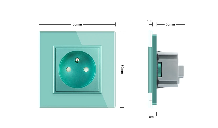 parede padrão francês, VL-C7C1FR-11, painel vidro cristal branco, ac 110 ~ 250v 16a