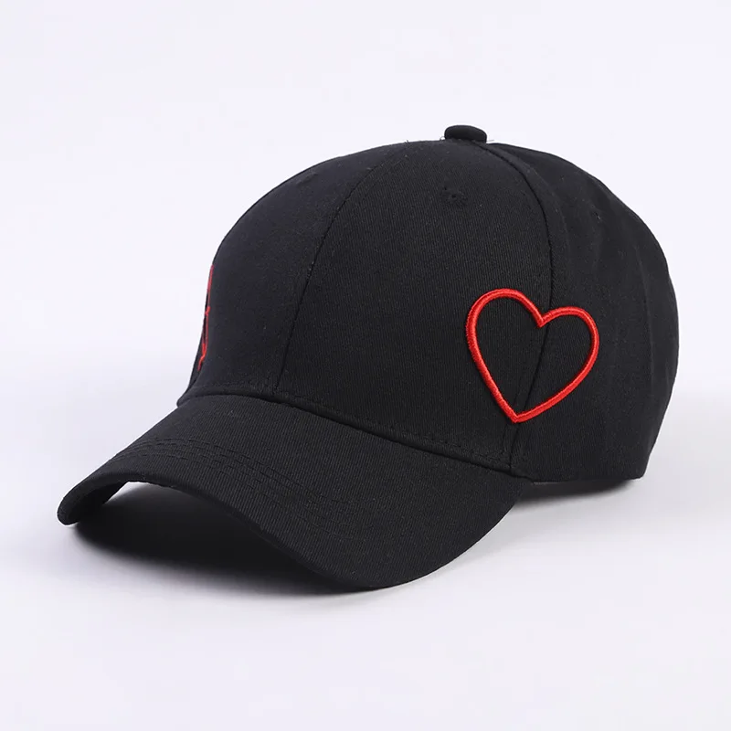 

2019 Spring And Summer New Style Baseball Cap Korean-style Versitile Fashion Embroidered Heart Trend Brim Hat Topee Couples' Cap