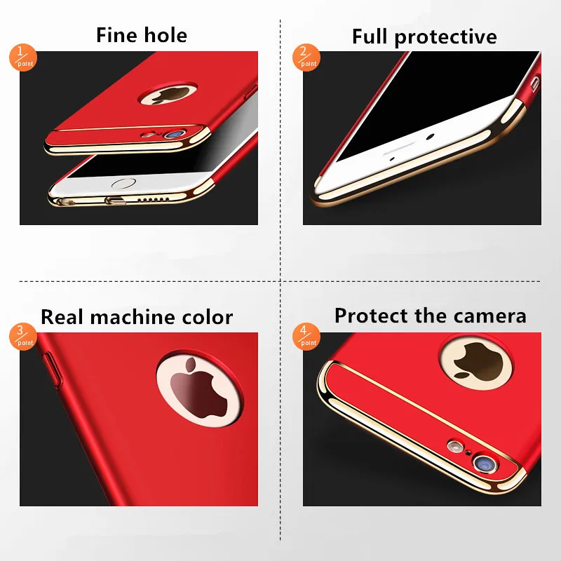 Роскошный Золотой Жесткий Чехол для iPhone 7, 6, 6 S, 5, 5S, SE, X, задняя крышка, Xs Max, XR, 11 Pro, съемный чехол 3 в 1, для iPhone 8, 7, 6, 6s Plus, сумка