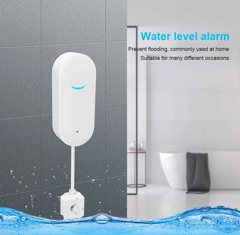 Tuya Smart Wifi Water Leakage Sensor leak level Alarm tank detector Compatible With Smart Life APP Overflow Protection Security panic alarm for home