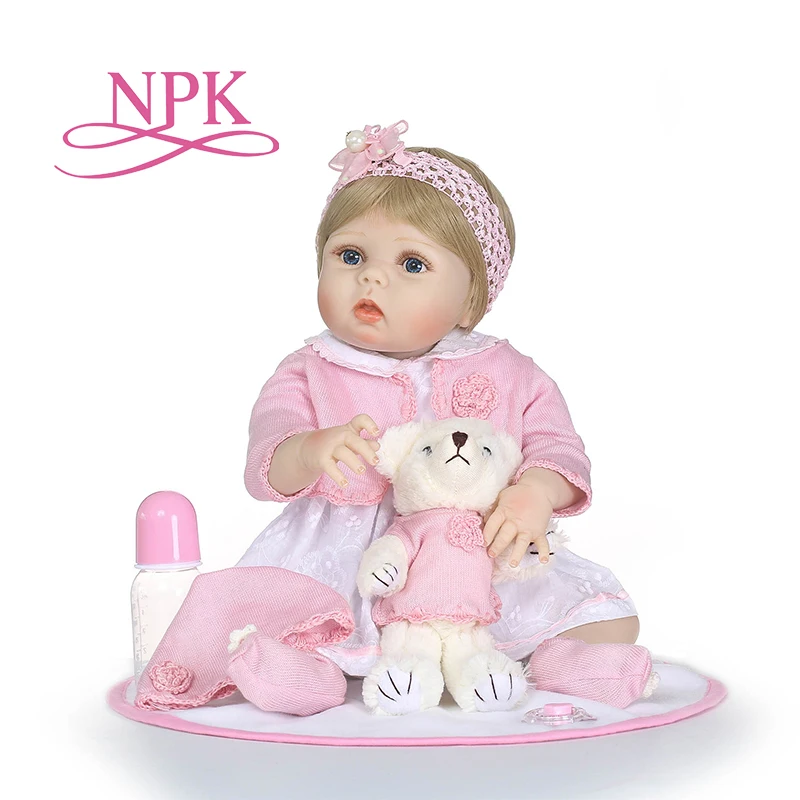 

NPk 22" doll reborn toys for boys girls gift full silicone body vinyl reborn babies real alive reborn bonecas brinquedo