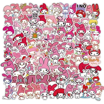 

100Pcs Kuromi Melody Keroppi Pekkle Gudetama Stickers For Laptop Phone Car Scrapbooking Craft Diary Album Label Stationer Decal