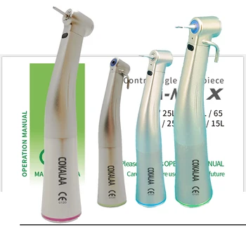 

Dental 1:5 Increasing Red Ring Contra Angle Low Speed Quattro Water Spray low Push Handpiece With Optic Fiber For E-TYPE Motor