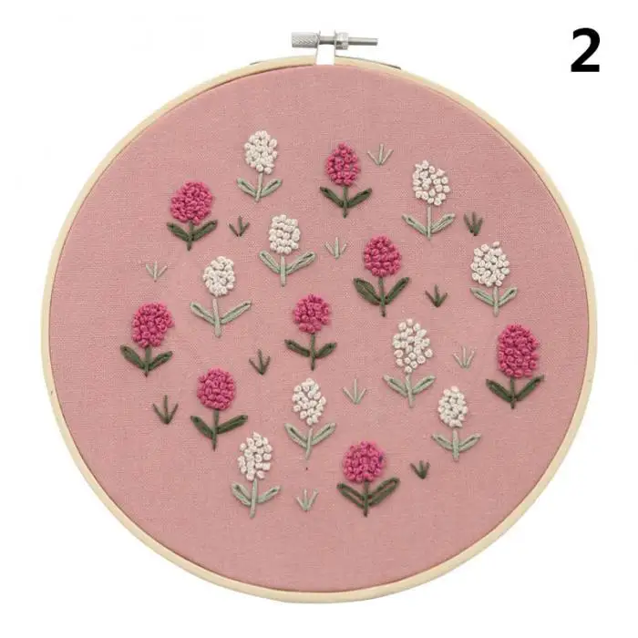 DIY Вышивка стартовый набор предварительно напечатаны рукоделие цветочный узор цветные Нитки с пяльцы для вышивания JS23