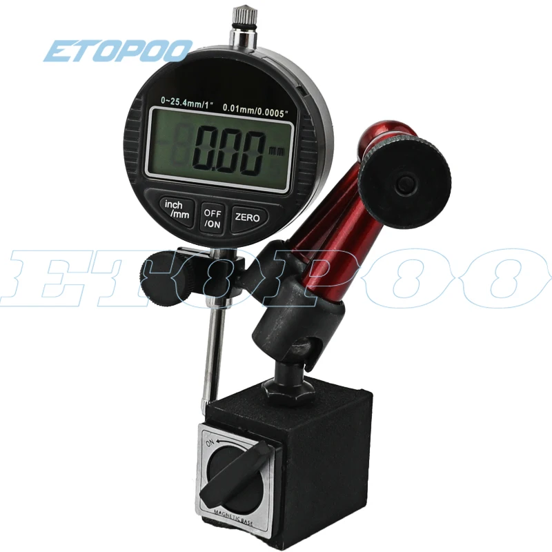 0-25,4 мм " цифровой индикатор 0-12,7 мм/0,5'' 0,01 мм с мини магнитным держателем манометр штангенциркуль, измерительные инструменты