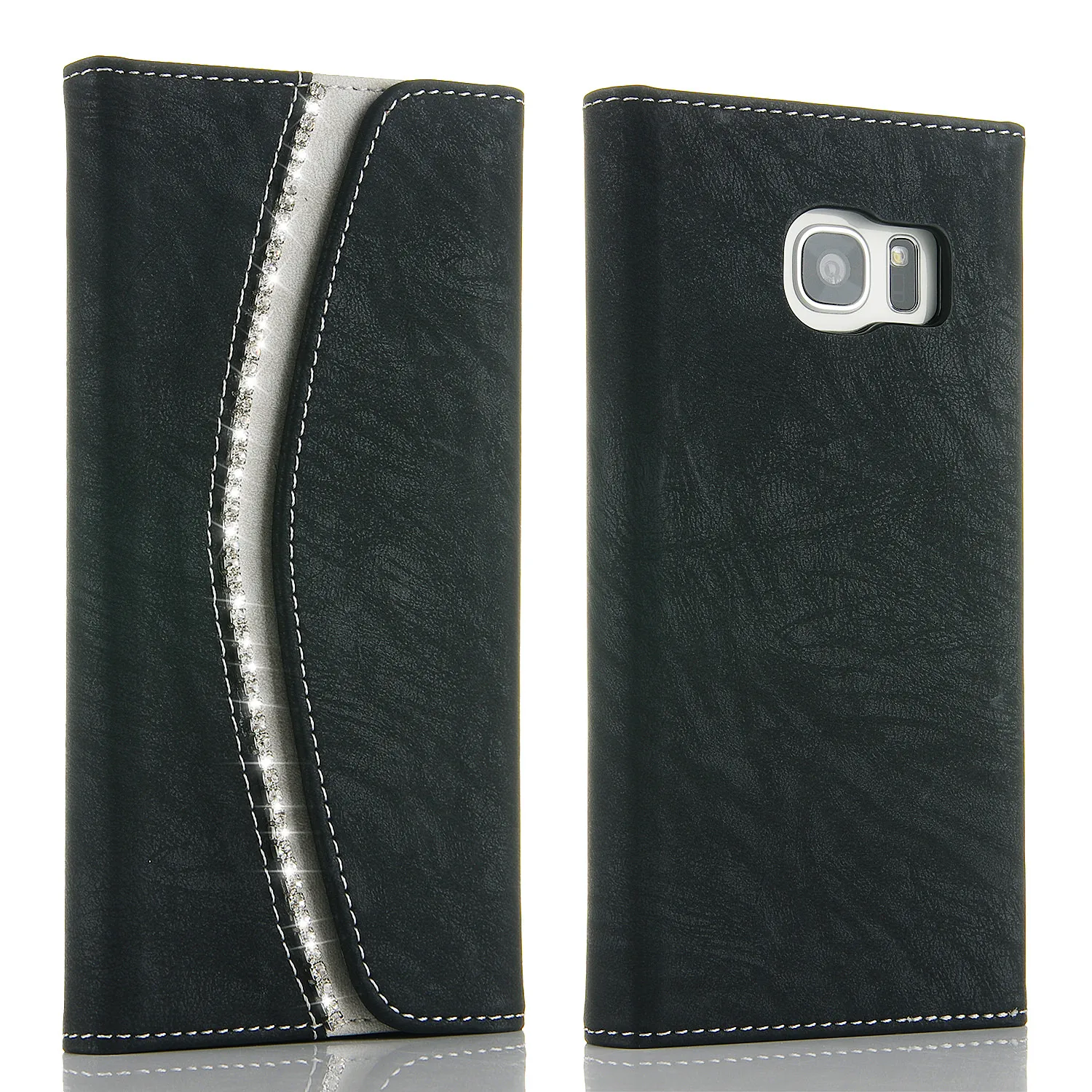Black Pepmune, роскошный флип-кошелек, кожаный чехол для samsung S10 Plus, S10E, S8, S7 Edge, Note 10, 5G, сумка для телефона для девочек, чехол для Galaxy S9 Plus - Цвет: Black