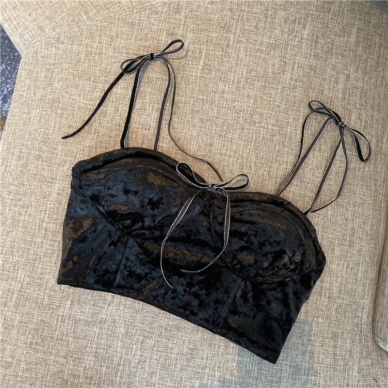 Весна и лето 2020 Новые французские сексуальные топы без пятки с накладками на