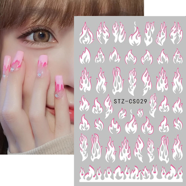 Golden Curve Marble Line Nail Sticker Irregular Swirl Striping Slider Charm Nail Design Gel Polish Decal Manicure LESTZ-CS067