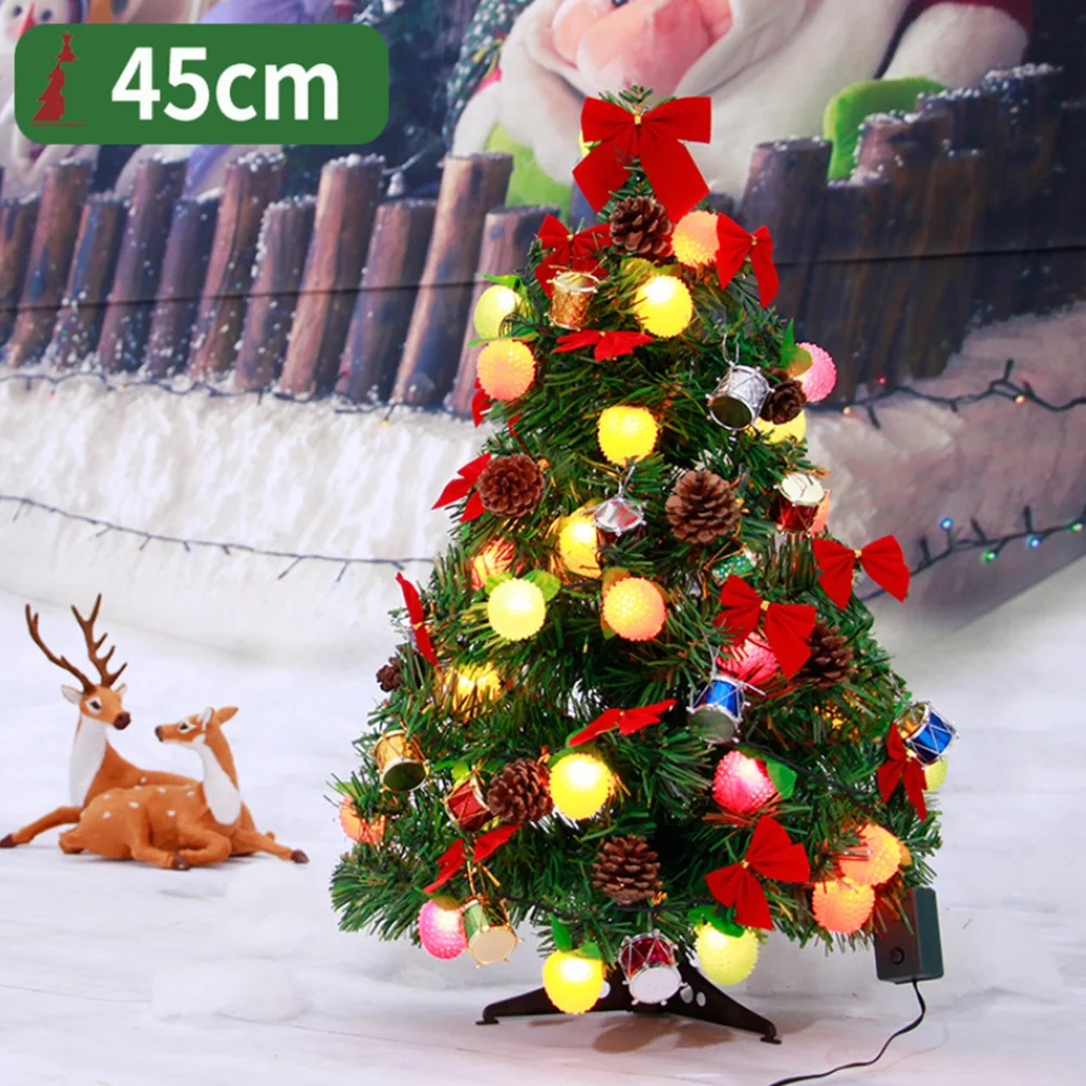 Рождественские украшения искусственная ель Рождественская елка легкая легко собрать с огнями 13 красный бант сосна конус барабан