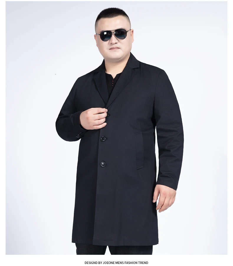 10XL 8XL 6XL 5X мужской Тренч, модный дизайнерский мужской длинный плащ, осенне-зимнее однобортное ветрозащитное тонкое Мужское пальто