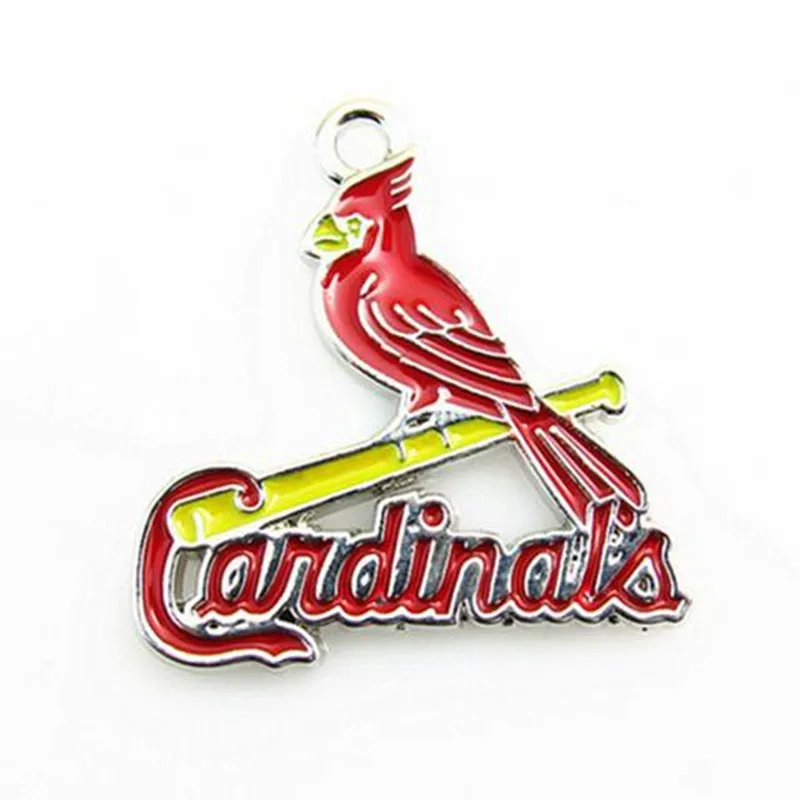 as picture Alloy Enamel Baseball Team St. Louis City Charms Pendant Fit DIY Bracelet& Necklace& Keychain Jewelry Making 20pcs/lot - Metal color: as picture