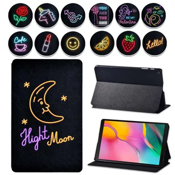 

Neon Leather Tablet Case for Samsung Galaxy Tab A A6/Tab E/Tab S5E Soft Shell Foldable Flip Tablet Protective Case + Free Stlyus