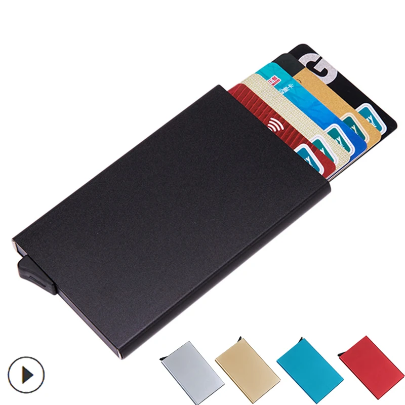 

High Quality Automatic Card Holder Solid Metal Business Id Credit Card Case Thin Wallets Protective Case For Bank Cards