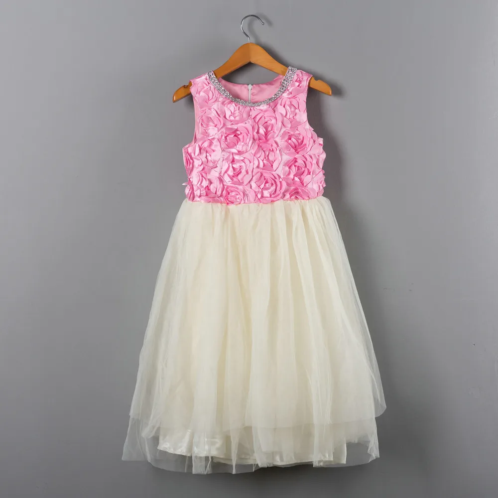 

Pink and Beige Patchwork Party Dress 1st 2nd 3rd Birthday Easter Outfit Baby Girl Children's Clothes Toddler Girl Summer Dresses