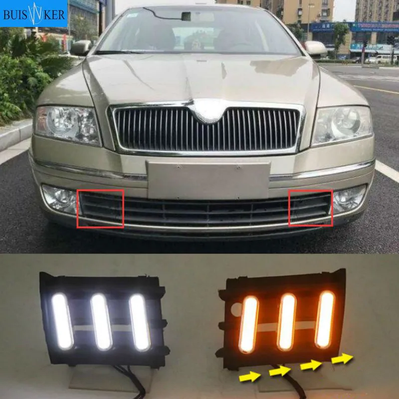 2 шт./компл. дневсветильник ходовые огни Светодиодные ДХО для Skoda Octavia A5 2007 2008 2009
