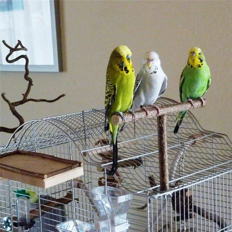 Periquitos y mascotas de madera, juguete colgante, jaula para pájaros, ramas de madera, perchas, soporte para loros
