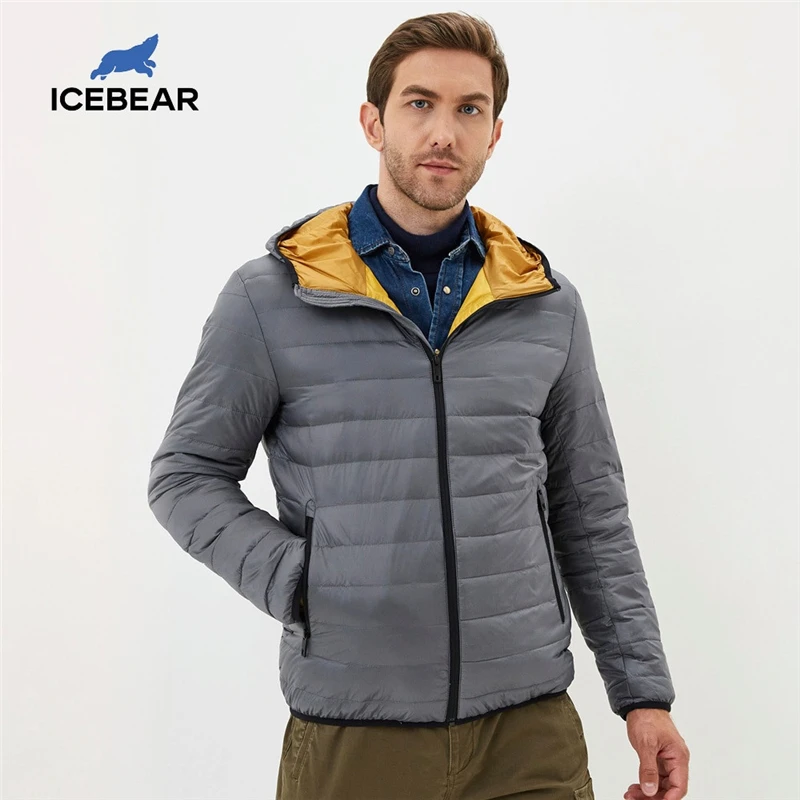 

ICEbear 2020 New lightweight men's down coat stylish casual men jacket male hooded jacket brand men clothing MWY19998D