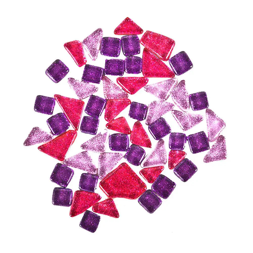 100 г мозаичная плитка с блестками Нерегулярные арт Стекло для рукоделия, разных цветов украшения детская интеллектуальная игрушка для рисования детей головоломка - Цвет: Deep Purple