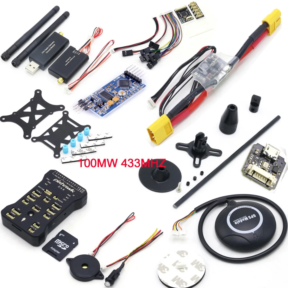 Контроллер полета Pixhawk PX4 PIX 2.4.8 32 Bit+ Телеметрия 433/915+ M8N gps+ Minim OSD+ PM+ переключатель безопасности+ зуммер+ PPM+ IEC+ 4G SD