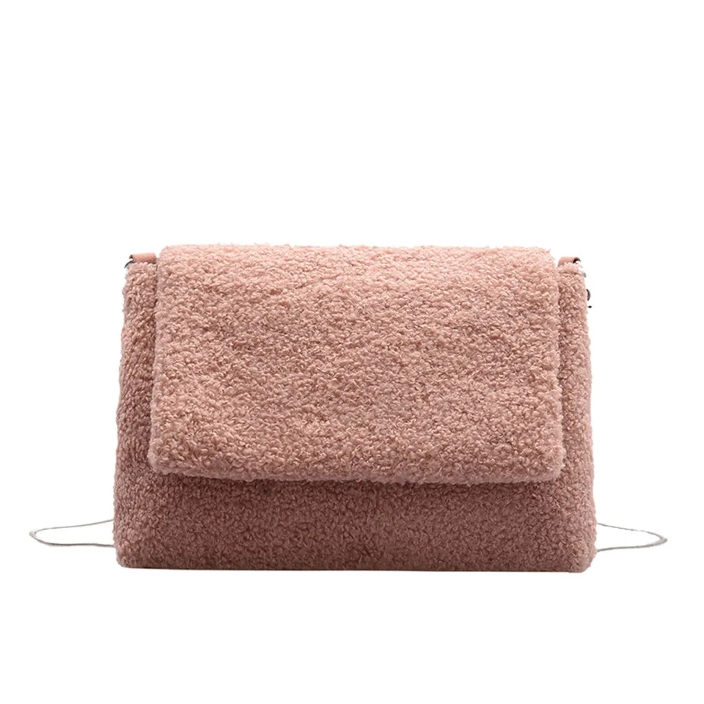 

2019 Girls Versatile Shoulder Bag Retro Wild Bag Fashion Women's Solid Color Buckle Wool Bag Elegant Dinner Messenger Bag1127