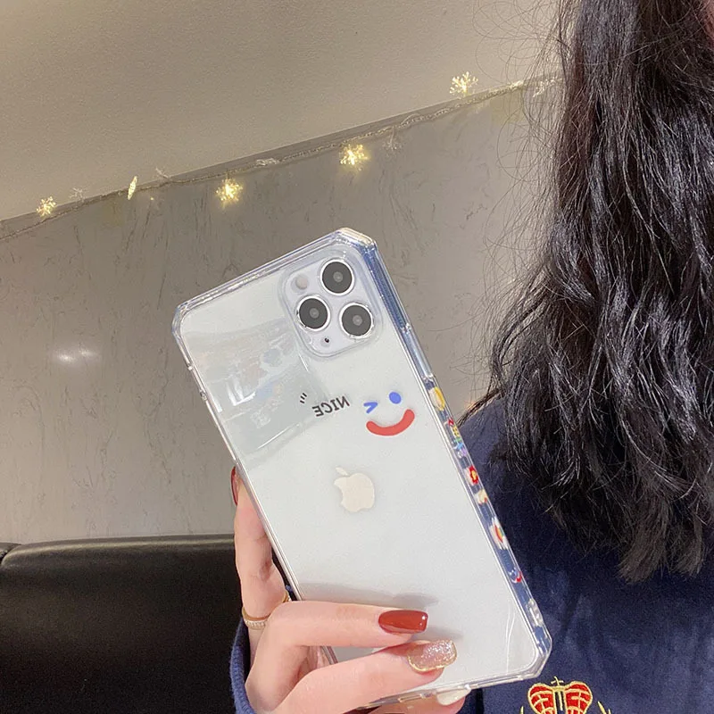 IK64 креативный мягкий чехол для телефона из ТПУ с боковой улыбкой iPhone 11 ProMax 12 X XR XS