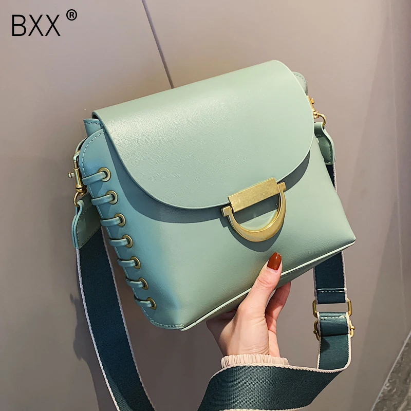 

[BXX] PU Leather Crossbody Bags For Women 2020 Spring Shoulder Messenger Bag Lady Travel Purses Handbags Cross Body Bag HK824