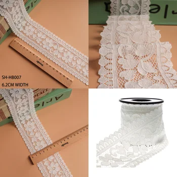 

6.2CM Spandex Lace Elastic Crafts Sewing Ribbon White Black Stretch Lace Trimming Fabric Knitting Material DIY Garment Accessory