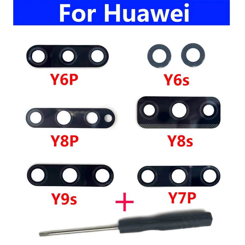 Новый объектив для камеры стеклянный задней с клеем Huawei Y9S Y8S Y8P Y6P Y7P Y6s запасные