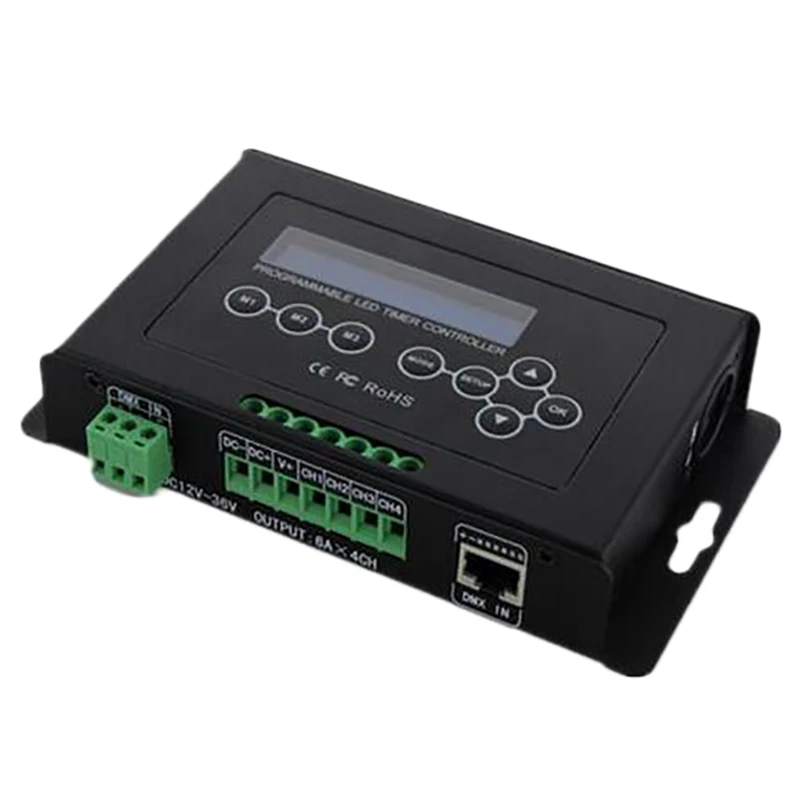 

Hot 3C-Bc-322-6A Dc12V-36V Timer Led Dimmer Aquarium Controller Led Srip Light Controller Dmx 512 Input Programmable With Lcd Di