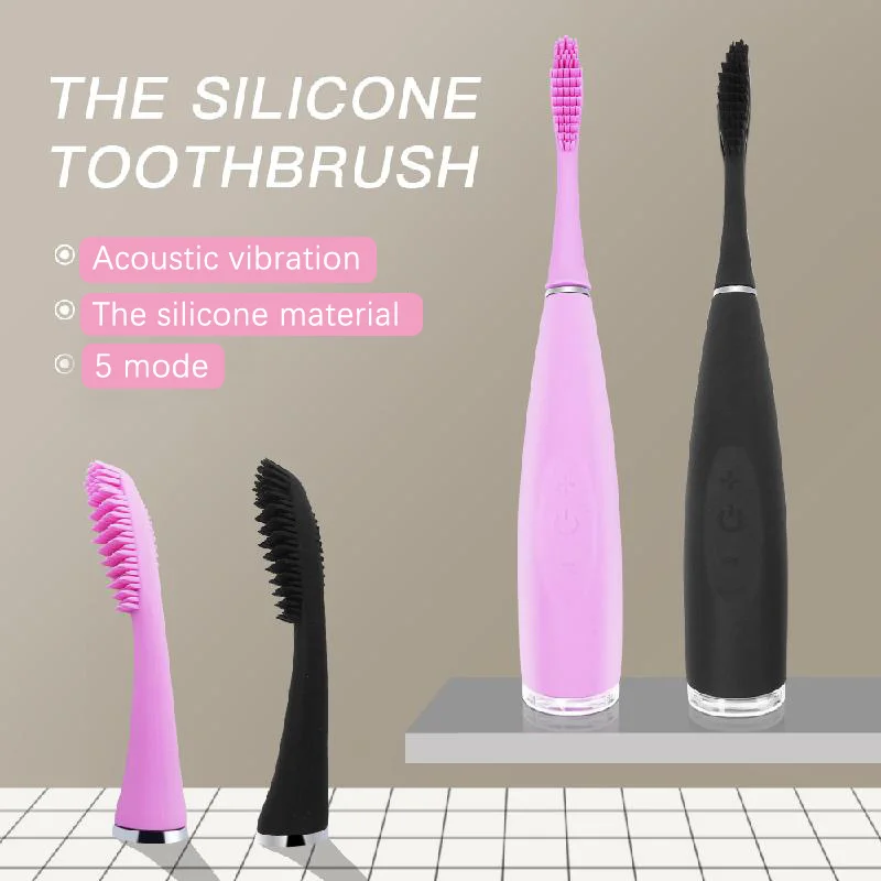 

ARIOY Electric Toothbrush Silicone Head Sonic Toothbrush Rechargeable 5 Mode IPX8 Waterproof Dental Scaler Tooth Couple style