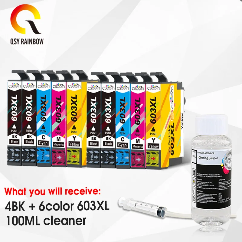 QSYRAINBOW T603XL 603 XL картридж с чернилами для принтера Epson XP 2100 2105 3100 3105 4100 4105 WF 2810 2830