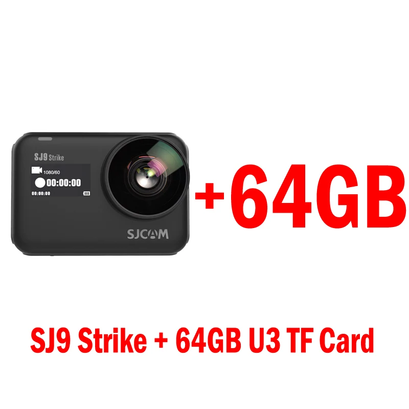 SJCAM SJ9 Strike Gyro/EIS supermooth 4K 60FPS Wi-Fi Удаленная Экшн-камера беспроводная зарядка камера для потокового вещания - Цвет: Add 64GB(4K)U3 Card