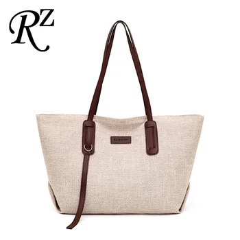 

High-capacity women Hemp bag Solid color Tote Bag Leisure shoulder bags portable handbag ventilation women bag
