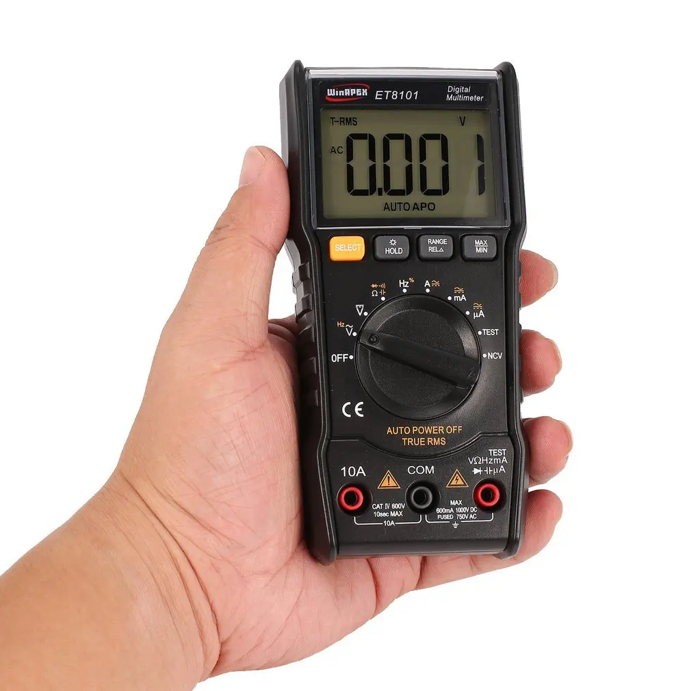 ET8101 Цифровой мультиметр 5999 отсчетов True RMS AC/DC Вольт Ампер Ом Емкость Частота NCV диод тестер непрерывности