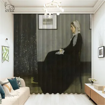 

Modern Whistler’s Mother Curtains Drapes For Bedroom Kitchen Living Room Home Decortive Window Cortina Ultra-thin Micro Shading