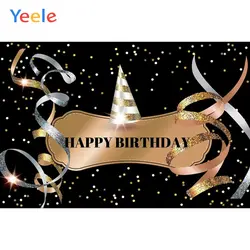 Фоны для фотосъемки Yeele с днем рождения, Золотой горошек, гирлянда с фонариками, Виниловый фон на заказ для фотостудии