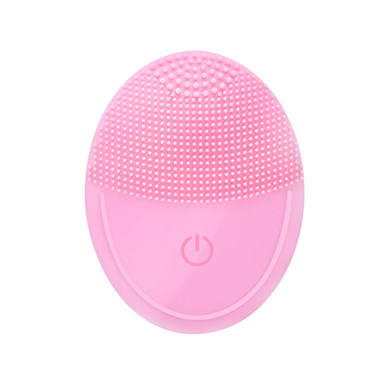 Питание Очищающая щетка для лица звуковая силиконовая Очищающая водостойкая USB перезаряжаемая Массажная мини-щетка для чистки лица - Цвет: Розовый