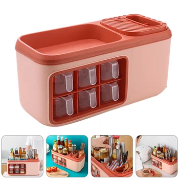 

1pc Conveient Seasoning Storage Container Cutter Rack Reusable Kitchen Holder Kitchen Rack Seasoning Bottle Co-worker Family