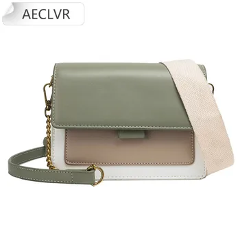 

Mini Leather Crossbody Bags For Women 2020 Green Chain Shoulder Messenger Bag Lady Travel Purses and Handbags Cross Body Bag