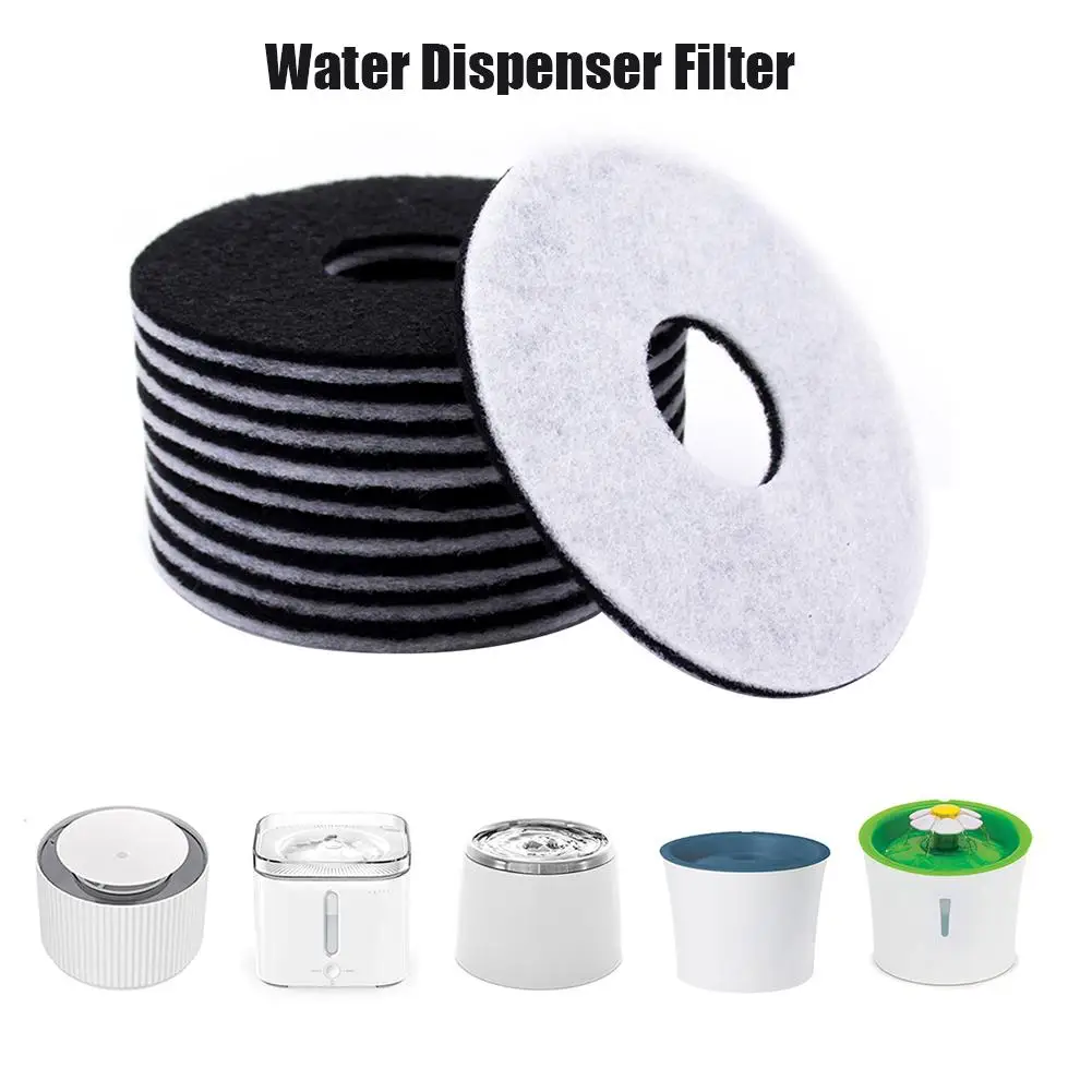 

10PCS Cat Water Fountain Filter Automatic Dispenser Filter Cotton Activated Carbon Filter Pet Electric Cotton Round Universal C