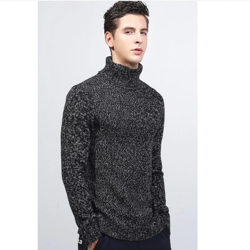 

Babbytoro Men's Sweater Pullover 2019 Winter Turtle Neck Slim Knit Pull Homme Plus Size 3XL 2XL M Black Brown Xmas Sweaters