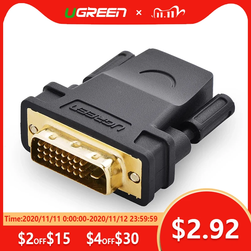 

Ugreen high-quality HDMI to DVI 24+1 Adapter Female to Male 1080P HDTV Converter for PC PS3 Projector TV Box